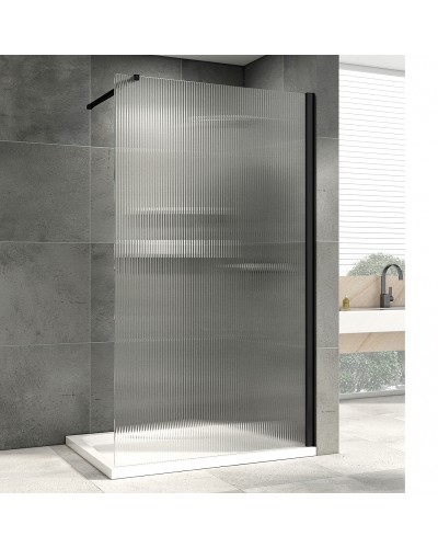 Душевая перегородка Abber Immer Offen 100 AG61101R8 профиль Черный стекло рифленое