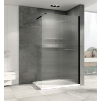 Душевая перегородка Abber Immer Offen 100 AG61101R8 профиль Черный стекло рифленое