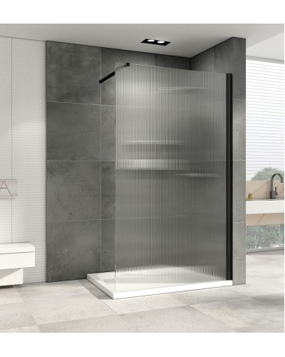 Душевая перегородка Abber Immer Offen 100 AG61101R8 профиль Черный стекло рифленое