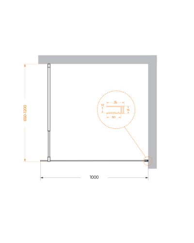 Душевая перегородка BelBagno KRAFT-L-1-100-C-NERO