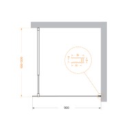 Душевая перегородка BelBagno KRAFT-L-1-90-C-Cr