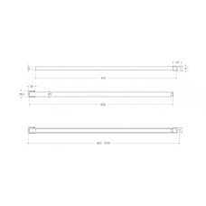 Душевая перегородка BelBagno KRAFT-L-1-120-C-NERO