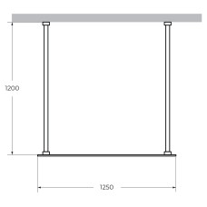 Душевая перегородка CEZARES LIBERTA-L-2-125-120-C-NERO кронштейн 120 см