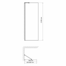 Душевая перегородка WasserKRAFT Aller 100 10H10-RP100 профиль Хром стекло прозрачное