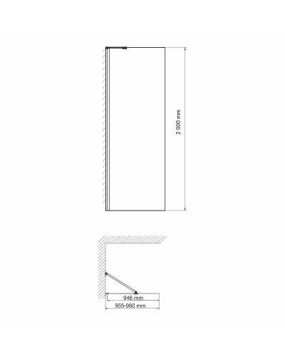 Душевая перегородка WasserKRAFT Aller 100 10H10-RP100 профиль Хром стекло прозрачное