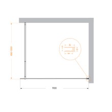 Душевая перегородка BelBagno KRAFT-L-1-110-C-NERO
