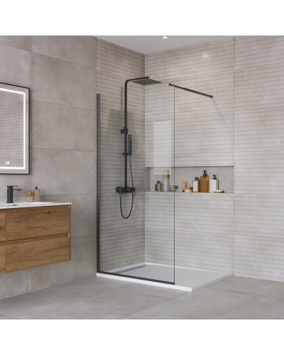 Душевая перегородка BelBagno KRAFT-L-1-110-C-NERO