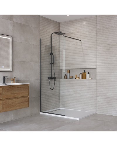 Душевая перегородка BelBagno KRAFT-L-1-70-C-NERO