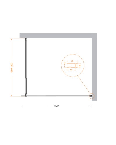 Душевая перегородка BelBagno KRAFT-L-1-110-C-Cr