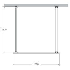 Душевая перегородка CEZARES LIBERTA-L-2-120-120-BR-Cr кронштейн 120 см