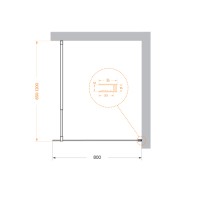 Душевая перегородка BelBagno KRAFT-L-1-80-C-Cr