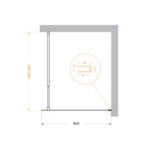 Душевая перегородка BelBagno KRAFT-L-1-80-C-Cr