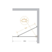 Душевая перегородка универсальная с односторонним входом CEZARES LIBERTA-L-1-TB-85-C-Cr