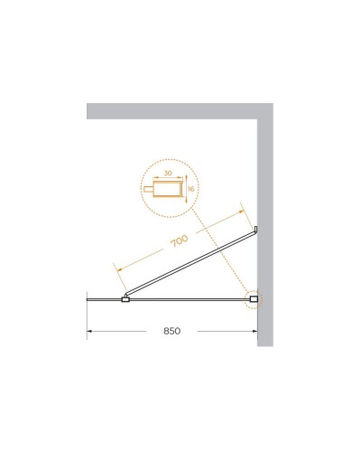 Душевая перегородка универсальная с односторонним входом CEZARES LIBERTA-L-1-TB-85-C-Cr