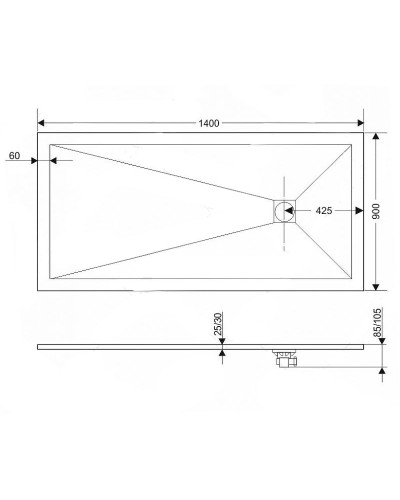 Душевой поддон из искусственного камня RGW Stone Tray ST-W 140х90 16152914-01 Белый