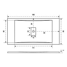 Душевой поддон из искусственного камня Good Door Flow 160x90 ЛП00121 Белый