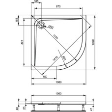 Акриловый поддон для душа Ideal Standard Ultraflat 100х100 K517701 Euro White
