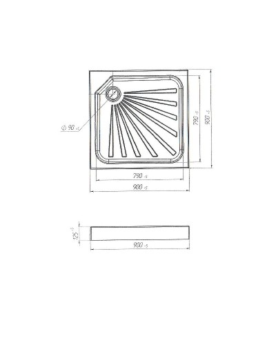Акриловый поддон для душа 1MarKa Quadro 90x90 01пкв90 с антискользящим покрытием
