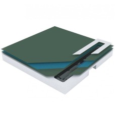 Душевой поддон из вспененного полистирола Pestan 90х90 Confluo Board Uni 40007821BG под плитку со встроенным душевым лотком Frameless Line Black Glass 550