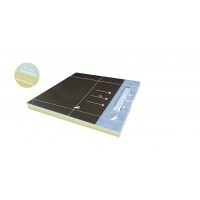 Душевой поддон из вспененного полистирола Pestan 90х90 Confluo Board Uni 40007821BG под плитку со встроенным душевым лотком Frameless Line Black Glass 550