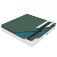 Душевой поддон из вспененного полистирола Pestan 120х120 Confluo Board Uni 40007822BG под плитку со встроенным душевым лотком Frameless Line Black Glass 550