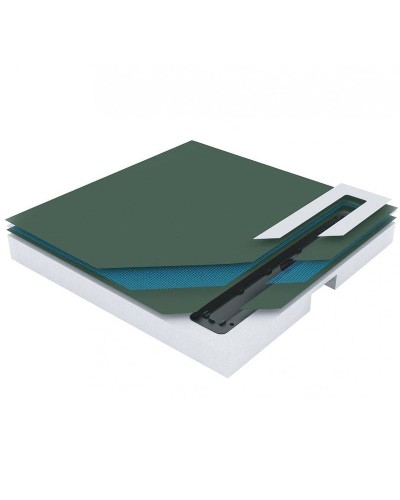 Душевой поддон из вспененного полистирола Pestan 120х120 Confluo Board Uni 40007822SS под плитку со встроенным душевым лотком Frameless Line 550