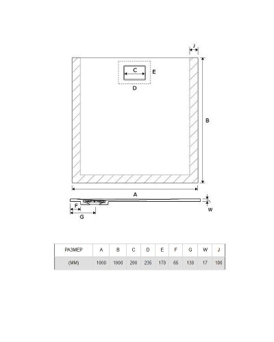 Акриловый поддон для душа Excellent Lavano Slim 100х100 BREX.1102.100.100.WHN Белый
