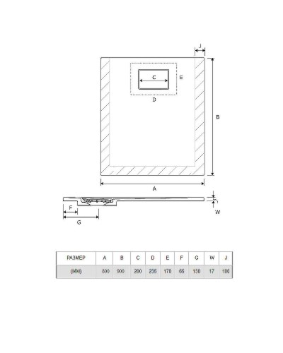 Акриловый поддон для душа Excellent Lavano Slim 90х80 BREX.1103.090.080.WHN Белый