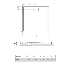 Акриловый поддон для душа Excellent Zero 90х90 BREX.1202.090.090.WHN Белый