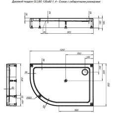 Акриловый поддон для душа Aquanet GL180 120x80 265567 Белый