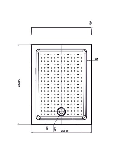 Акриловый поддон для душа Vincea VST-3AR-9012 120х90 с антискользящим покрытием