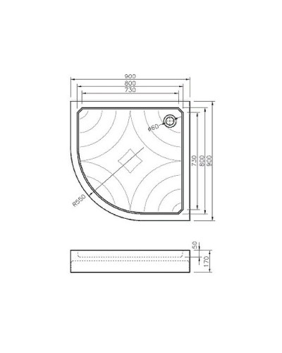 Акриловый поддон для душа Koller Pool Grace 90X90 GRACE90R Белый