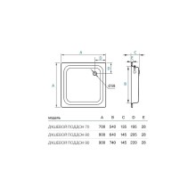 Стальной поддон для душа Koller Pool 90X90 CF901200E Белый