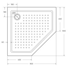 Акриловый поддон для душа Cezares Tray A 90х90 TRAY-A-P-90-15-W0 Белый