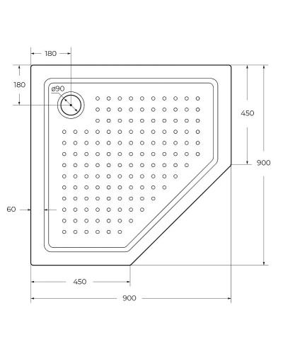Акриловый поддон для душа Cezares Tray A 90х90 TRAY-A-P-90-15-W0 Белый