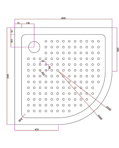 Акриловый поддон для душа Cezares Tray A 100х100 TRAY-A-R-100-550-15-W0 Белый