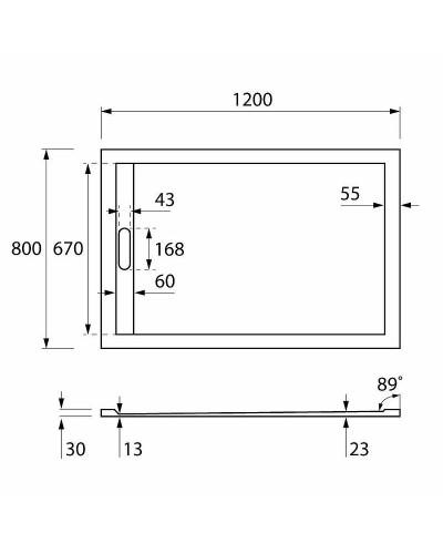 Душевой поддон из искусственного камня Cezares Tray AS 120x80 TRAY-AS-AH-120/80-30-W Белый