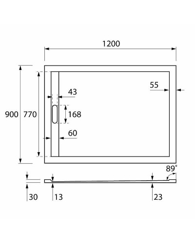 Душевой поддон из искусственного камня Cezares Tray AS 120x90 TRAY-AS-AH-120/90-30-W Белый