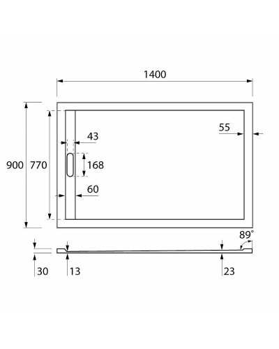 Душевой поддон из искусственного камня Cezares Tray AS 140x90 TRAY-AS-AH-140/90-30-W Белый