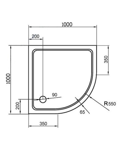 Душевой поддон из стеклокомпозита Cezares Tray SMC 100x100 TRAY-M-R-100-550-35-W Белый
