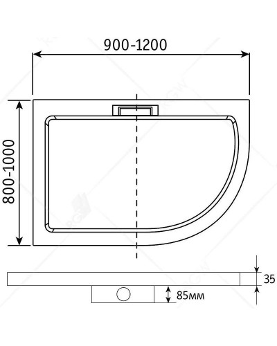 Душевой поддон из искусственного камня RGW GWS-41-L 120х90 03150492-01L Белый