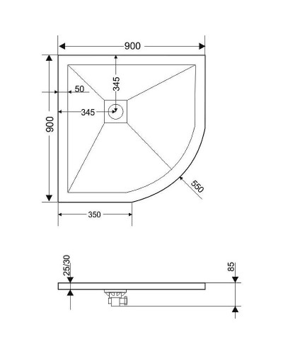 Душевой поддон из искусственного камня RGW Stone Tray STR-099W 90х90 16153099-01 Белый