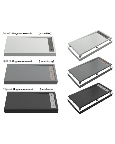 Душевой поддон из искусственного камня Creto Scala 120x80 3-0057 Черный