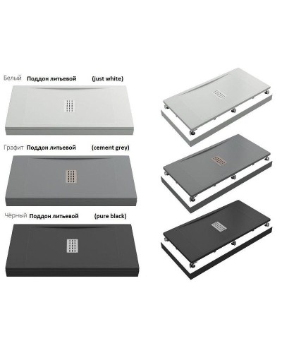 Душевой поддон из искусственного камня Creto Etna 140x90 2-0066 Черный