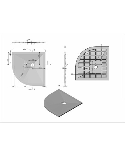 Душевой поддон из искусственного камня Vincea 90x90 VST-4SQ9090W+Vsph-D132 Белый матовый