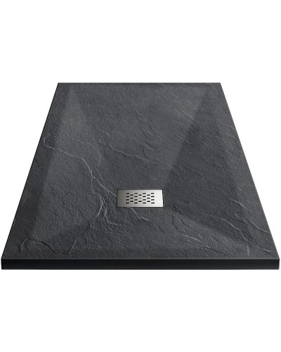 Душевой поддон из искусственного камня Vincea 100x100 VST-4SR1010A+Vsph-D132 Антрацит