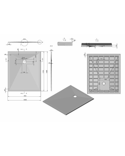 Душевой поддон из искусственного камня Vincea 120x100 VST-4SR1012W+Vsph-D132 Белый матовый