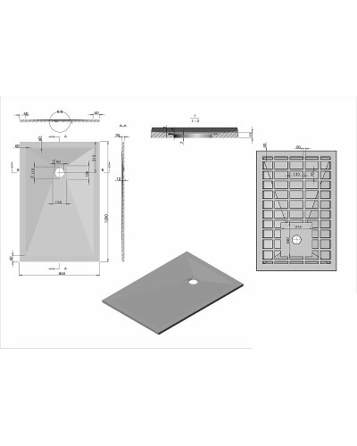 Душевой поддон из искусственного камня Vincea 120x80 VST-4SR8012W+Vsph-D132 Белый матовый