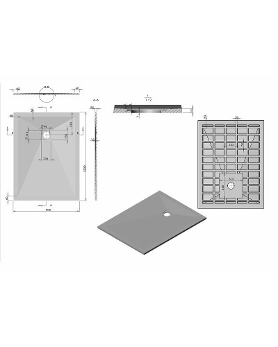 Душевой поддон из искусственного камня Vincea 120x90 VST-4SR9012G+Vsph-D132 Серый