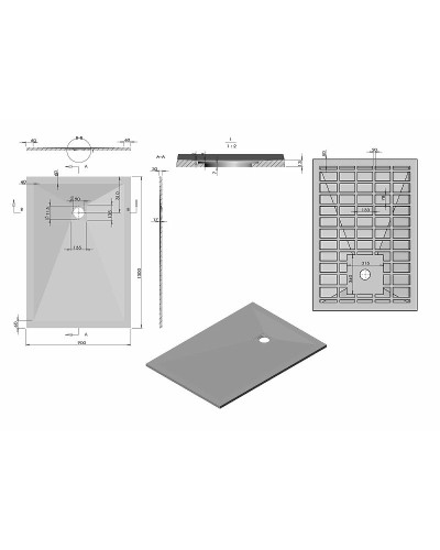 Душевой поддон из искусственного камня Vincea 130x90 VST-4SR9013W+Vsph-D132 Белый матовый